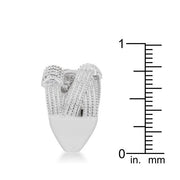 Peyton 0.36ct CZ Rhodium Wide Cable Statement Ring freeshipping - Higher Class Elegance