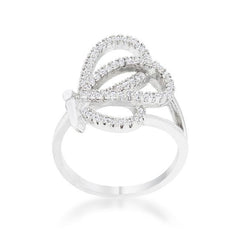 Bea 0.4ct CZ Rhodium Pave Butterfly Ring freeshipping - Higher Class Elegance