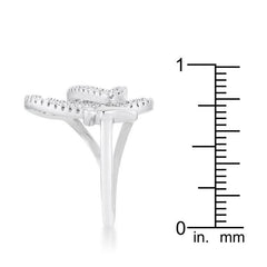 Bea 0.4ct CZ Rhodium Pave Butterfly Ring freeshipping - Higher Class Elegance
