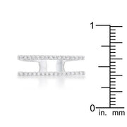 Jenn 0.2ct CZ Rhodium Pave Parallel Ring freeshipping - Higher Class Elegance