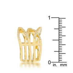 Mandy 0.6ct CZ 14k Gold Contemporary Wide Ring freeshipping - Higher Class Elegance
