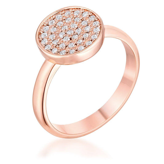 0.2ct CZ Rose Gold Pave Circle Ring freeshipping - Higher Class Elegance