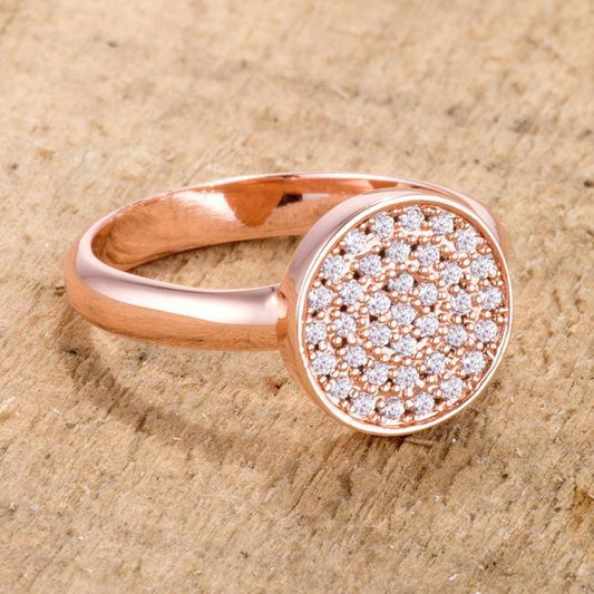 0.2ct CZ Rose Gold Pave Circle Ring freeshipping - Higher Class Elegance