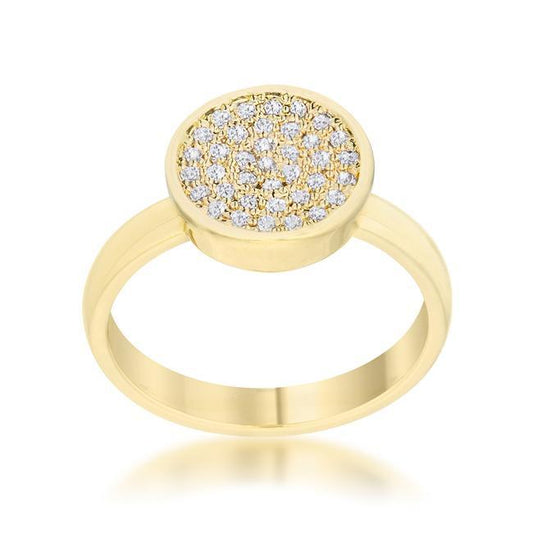 Krystal 0.2ct CZ 14k Gold Pave Circle Ring freeshipping - Higher Class Elegance