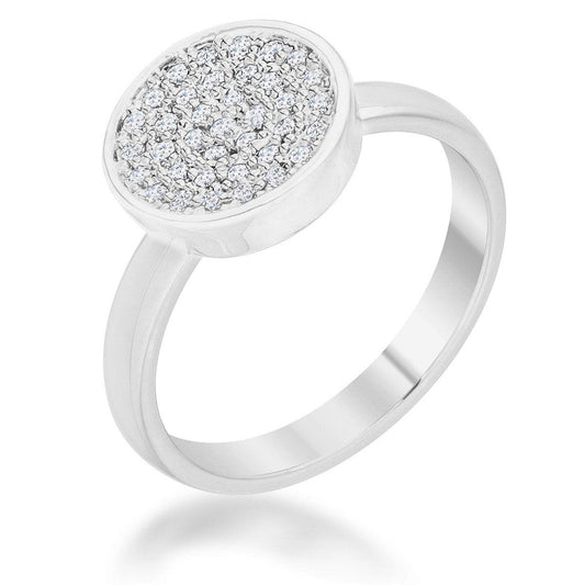 Krystal 0.2ct CZ Rhodium Pave Circle Ring freeshipping - Higher Class Elegance