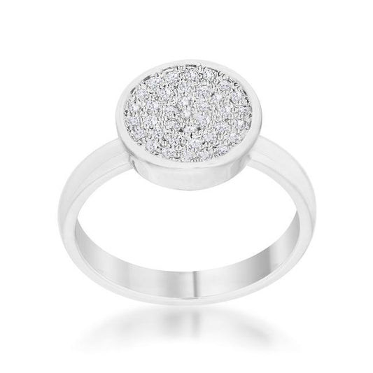 Krystal 0.2ct CZ Rhodium Pave Circle Ring freeshipping - Higher Class Elegance