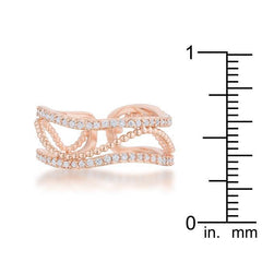 Marina 0.5ct CZ Rose Gold Abstract Cuff Ring freeshipping - Higher Class Elegance