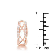 Marina 0.5ct CZ Rose Gold Abstract Cuff Ring freeshipping - Higher Class Elegance