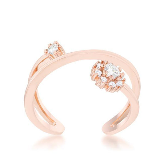 Krista 0.25ct CZ Rose Gold Abstract Wrap Ring freeshipping - Higher Class Elegance
