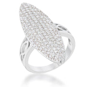 Bella 2.3ct CZ Rhodium Contemporary Cocktail Ring freeshipping - Higher Class Elegance