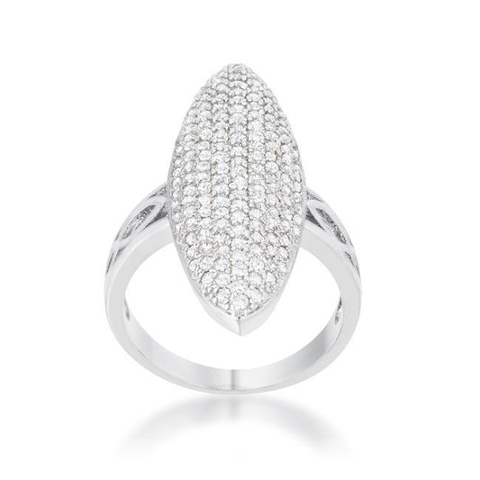 Bella 2.3ct CZ Rhodium Contemporary Cocktail Ring freeshipping - Higher Class Elegance
