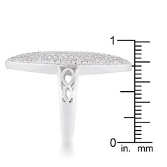 Bella 2.3ct CZ Rhodium Contemporary Cocktail Ring freeshipping - Higher Class Elegance