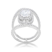 Maura 2.4ct CZ Rhodium Contemporary Cocktail Ring freeshipping - Higher Class Elegance