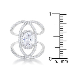 Maura 2.4ct CZ Rhodium Contemporary Cocktail Ring freeshipping - Higher Class Elegance
