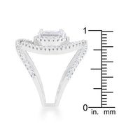 Maura 2.4ct CZ Rhodium Contemporary Cocktail Ring freeshipping - Higher Class Elegance