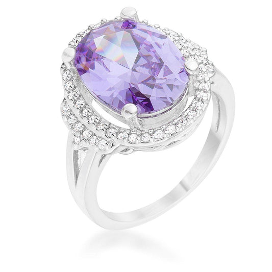 Melanie 5.95ct Amethyst CZ Rhodium Cocktail Ring freeshipping - Higher Class Elegance