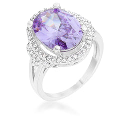 Melanie 5.95ct Amethyst CZ Rhodium Cocktail Ring freeshipping - Higher Class Elegance