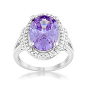 Melanie 5.95ct Amethyst CZ Rhodium Cocktail Ring freeshipping - Higher Class Elegance