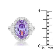 Melanie 5.95ct Amethyst CZ Rhodium Cocktail Ring freeshipping - Higher Class Elegance