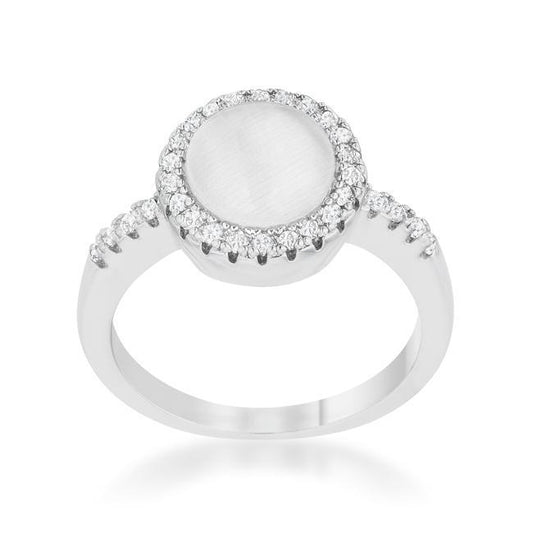 Patricia 0.3ct CZ White Cats Eye Rhodium Classic Ring freeshipping - Higher Class Elegance