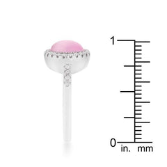 Patricia 0.3ct CZ Pink Cats Eye Rhodium Classic Ring freeshipping - Higher Class Elegance
