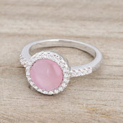 Patricia 0.3ct CZ Pink Cats Eye Rhodium Classic Ring freeshipping - Higher Class Elegance