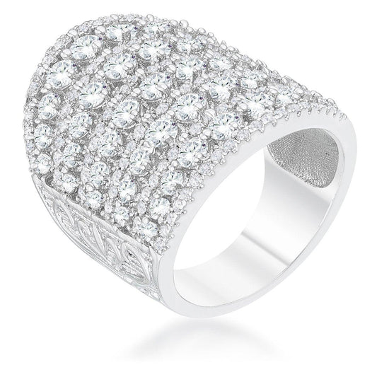 Charlyn 2.5ct Rhodium CZ Statement Cocktail Ring freeshipping - Higher Class Elegance