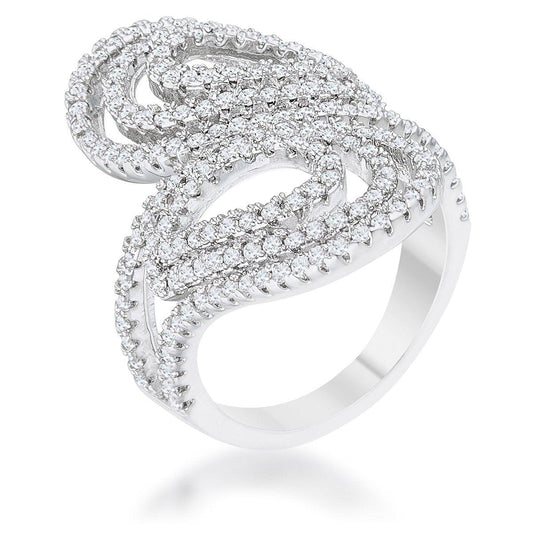 Serina 1ct CZ Rhodium Pave Circle Ring freeshipping - Higher Class Elegance