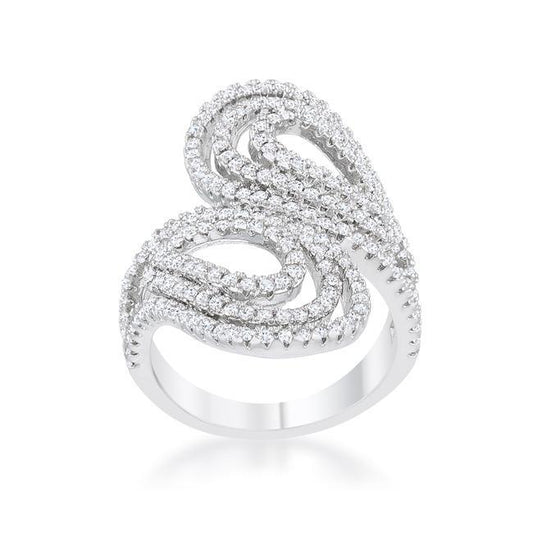 Serina 1ct CZ Rhodium Pave Circle Ring freeshipping - Higher Class Elegance