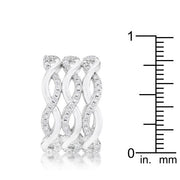Contemporary 0.88ct CZ Rhodium Twist Wide Cocktail Ring freeshipping - Higher Class Elegance