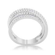 Laurie 0.2ct CZ Rhodium Contemporary Trio Band Ring freeshipping - Higher Class Elegance