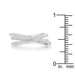 Laurie 0.2ct CZ Rhodium Contemporary Trio Band Ring freeshipping - Higher Class Elegance