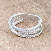 Laurie 0.2ct CZ Rhodium Contemporary Trio Band Ring freeshipping - Higher Class Elegance