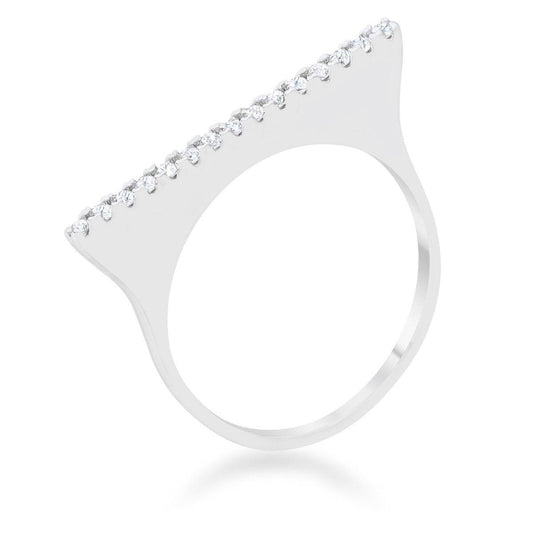 Karolina 0.2ct CZ Rhodium Contemporary Simple Ring freeshipping - Higher Class Elegance