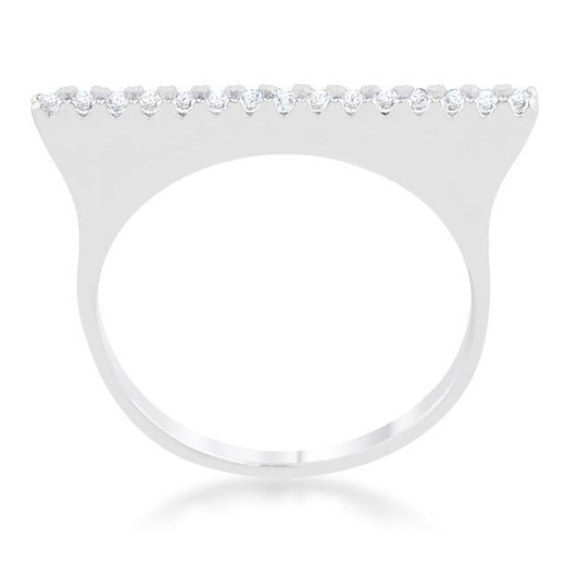 Karolina 0.2ct CZ Rhodium Contemporary Simple Ring freeshipping - Higher Class Elegance