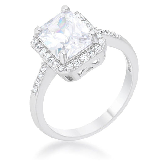 Ariana 2.95ct CZ Rhodium Classic Ring freeshipping - Higher Class Elegance
