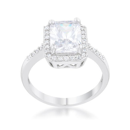 Ariana 2.95ct CZ Rhodium Classic Ring freeshipping - Higher Class Elegance