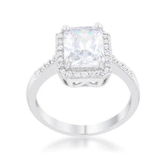 Ariana 2.95ct CZ Rhodium Classic Ring freeshipping - Higher Class Elegance