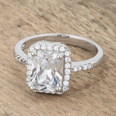 Ariana 2.95ct CZ Rhodium Classic Ring freeshipping - Higher Class Elegance