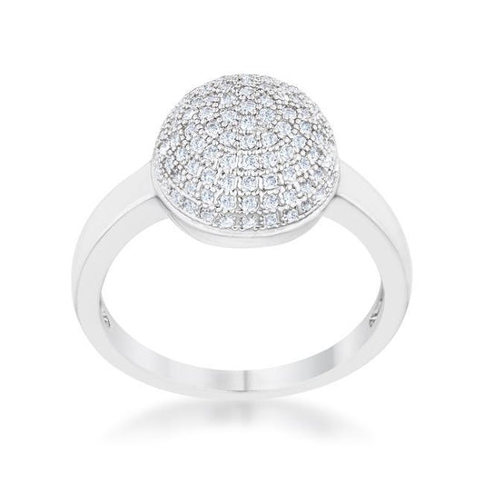 Brie 0.6ct CZ Rhodium Contemporary Sphere Ring freeshipping - Higher Class Elegance
