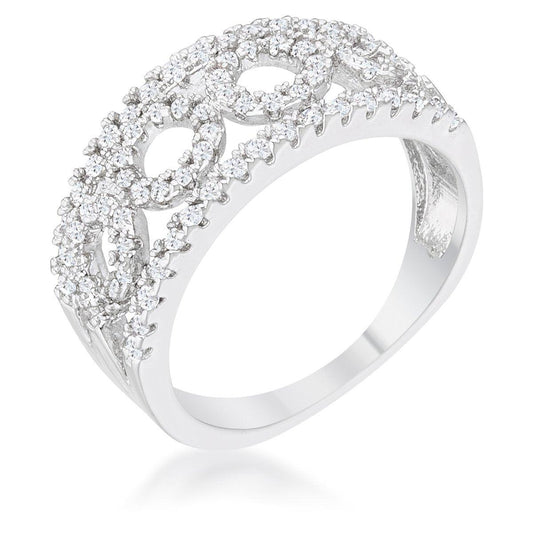 Rina 0.5ct CZ Rhodium Contemporary Band Ring freeshipping - Higher Class Elegance