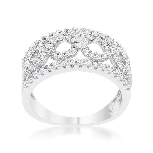 Rina 0.5ct CZ Rhodium Contemporary Band Ring freeshipping - Higher Class Elegance