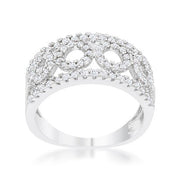 Rina 0.5ct CZ Rhodium Contemporary Band Ring freeshipping - Higher Class Elegance