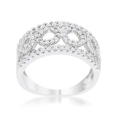 Rina 0.5ct CZ Rhodium Contemporary Band Ring freeshipping - Higher Class Elegance