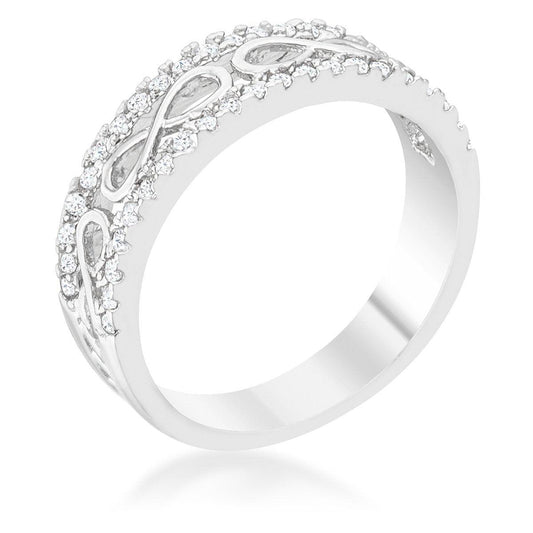 Rema 0.4ct CZ Rhodium Contemporary Infinity Band Ring freeshipping - Higher Class Elegance