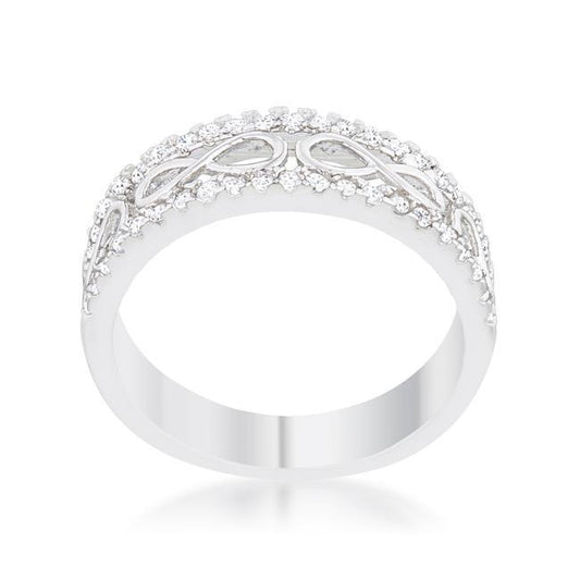 Rema 0.4ct CZ Rhodium Contemporary Infinity Band Ring freeshipping - Higher Class Elegance