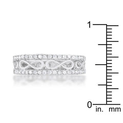 Rema 0.4ct CZ Rhodium Contemporary Infinity Band Ring freeshipping - Higher Class Elegance