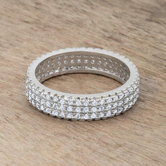 Chare 1.3ct CZ Rhodium Classic Band Ring freeshipping - Higher Class Elegance