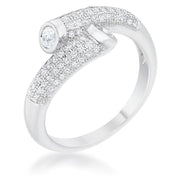 Perry 0.62ct CZ Rhodium Contemporary Wrap Ring freeshipping - Higher Class Elegance