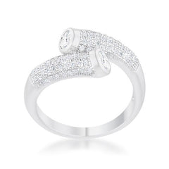 Perry 0.62ct CZ Rhodium Contemporary Wrap Ring freeshipping - Higher Class Elegance